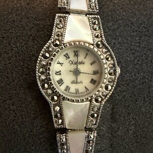 Xanadu Silver Mother-of-Pearl Crystal Watch